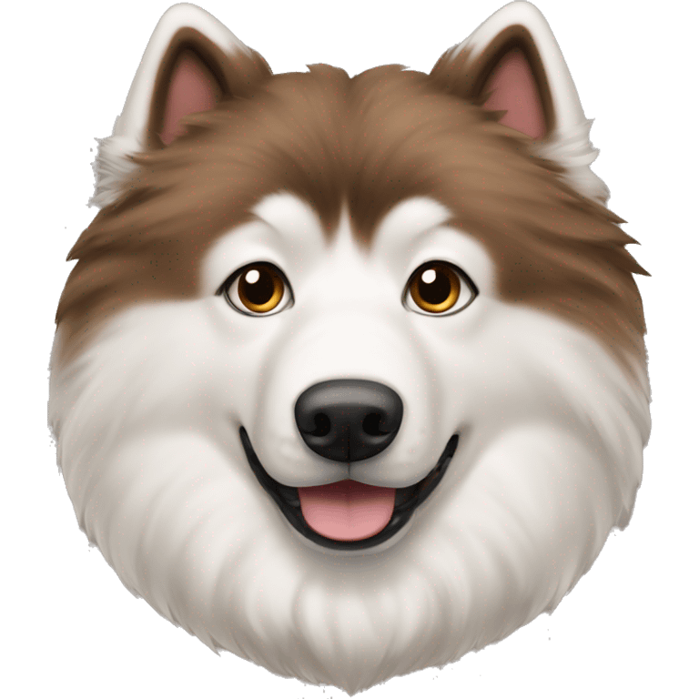 Brown samoyed dog with brindle markings emoji