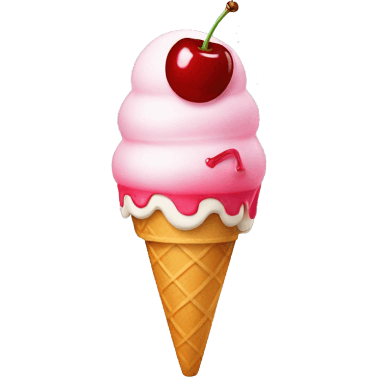 Cherry dipped Icecream cone  emoji