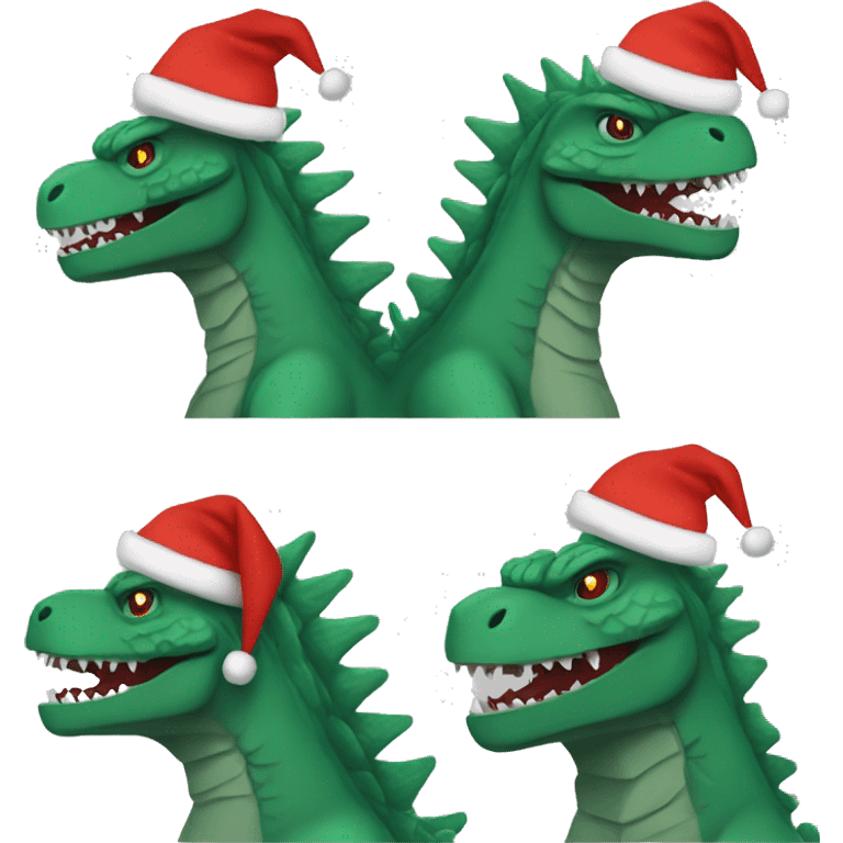 godzilla with a Christmas hat  emoji