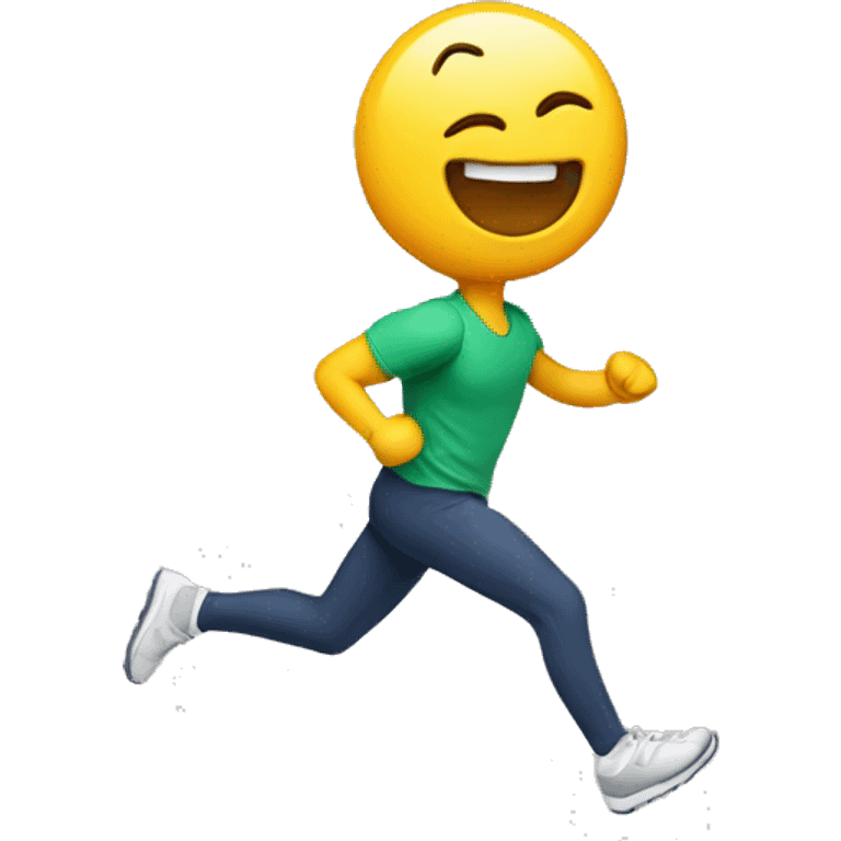 Running saying hello  emoji