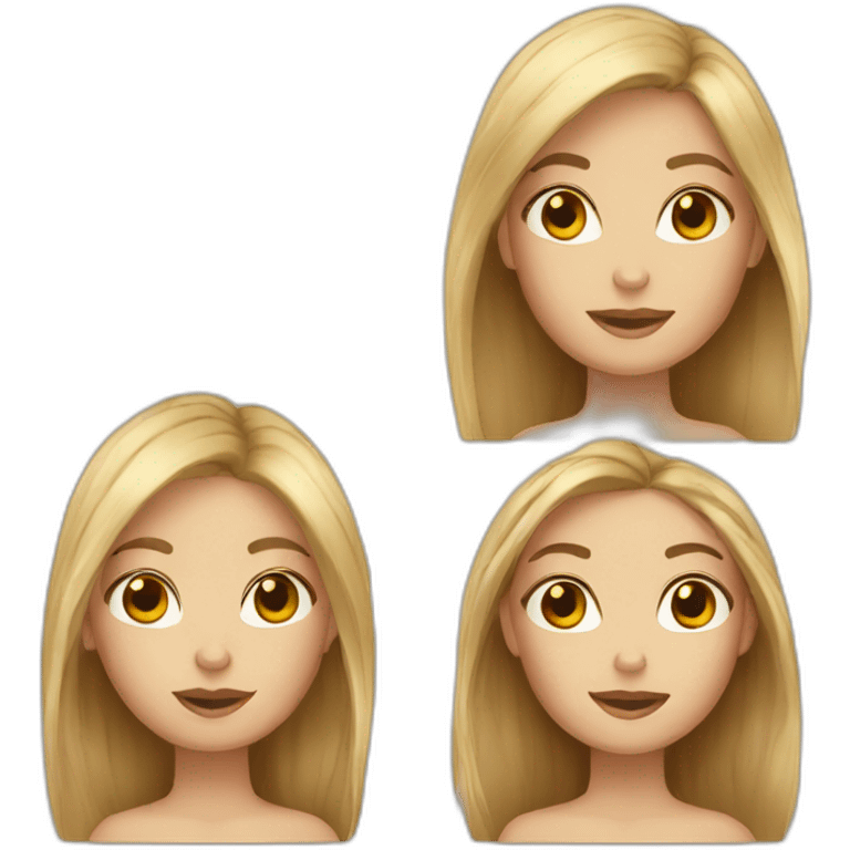 2 blond and brown hair girls  emoji