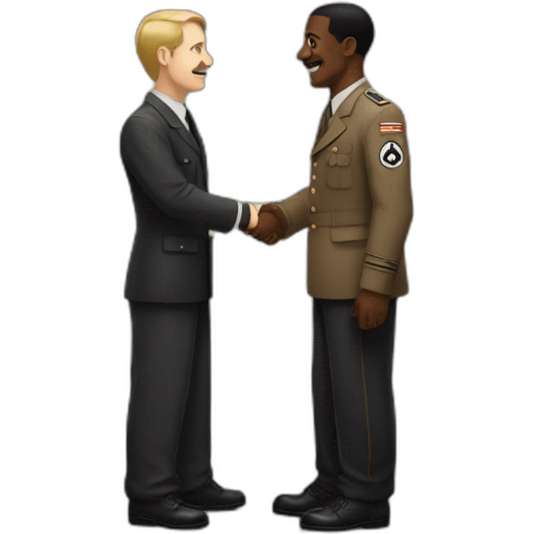 hitler shaking hands with a black man emoji