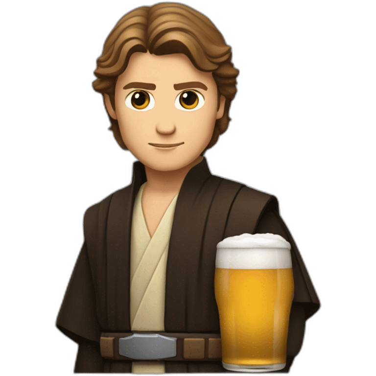 Anakin skywalker holding a beer and a macbook emoji