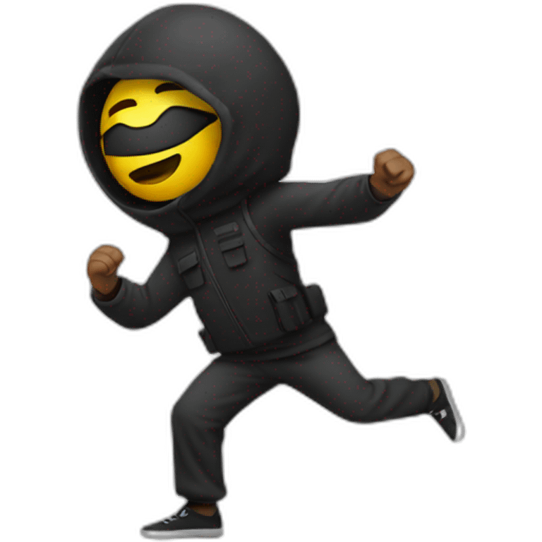 Terrorist dancing with a bomb emoji