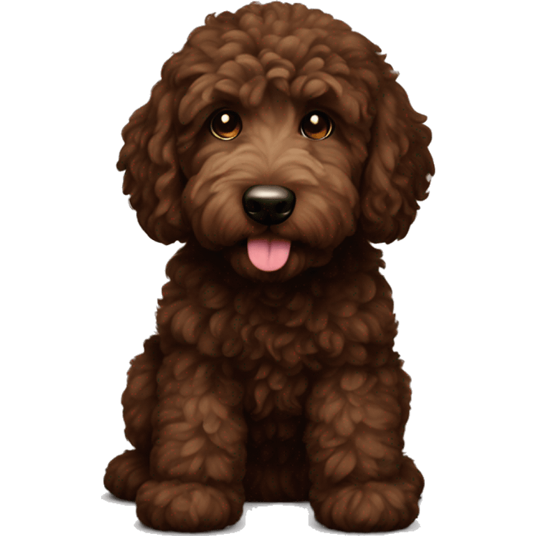 Dark brown goldendoodle  emoji