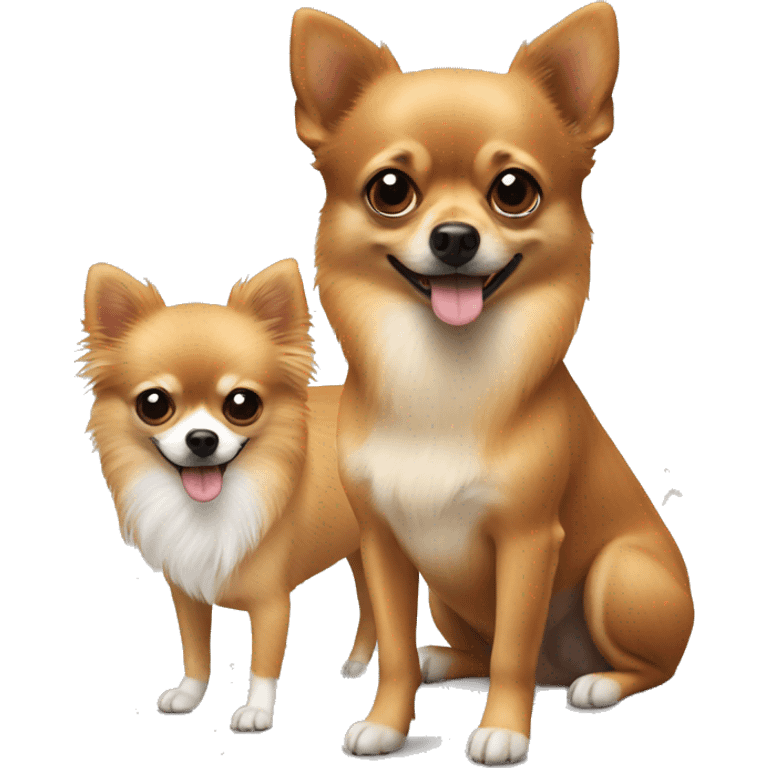 A Chihuahua and Pomeranian Brown ran emoji