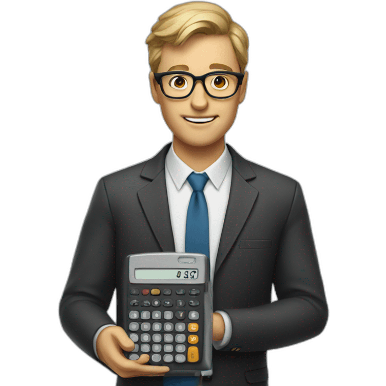 man with calculator and glasses emoji