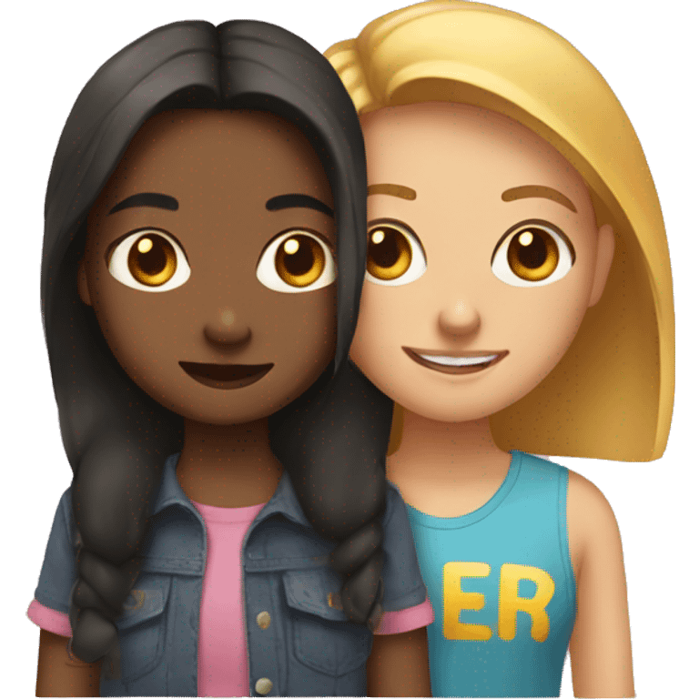 Girl with a friend emoji