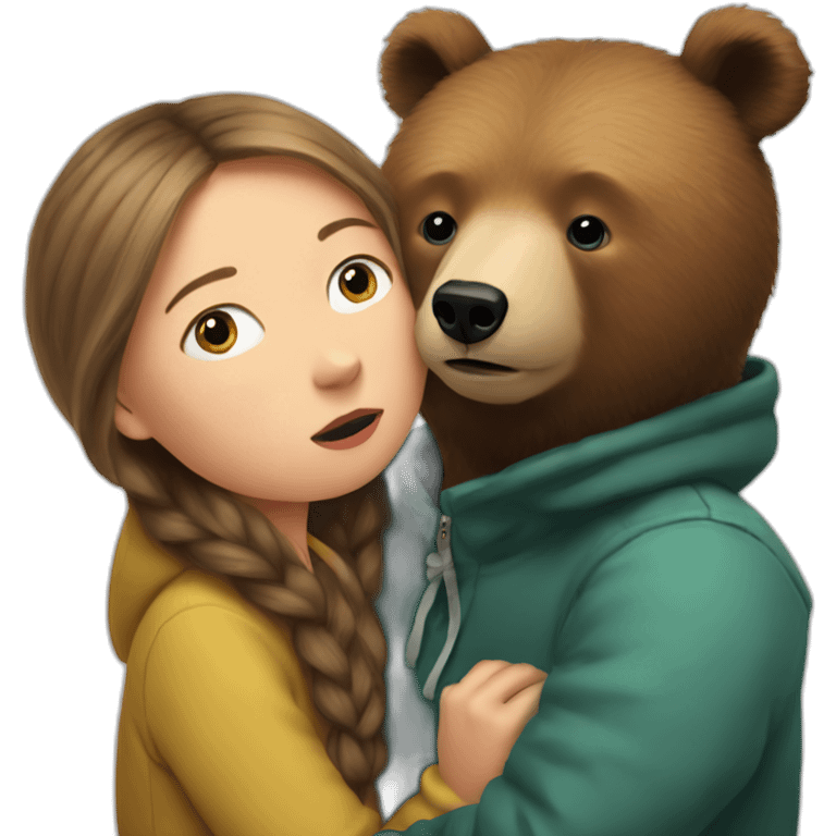 greta thunberg kiss an bear emoji