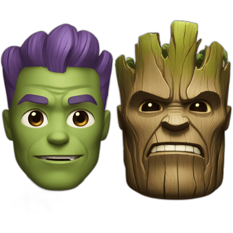 Thanos and groot emoji