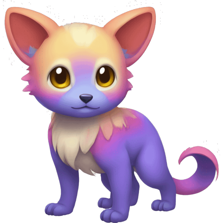 Cute cool colorful animal hybrid Fakemon full body emoji