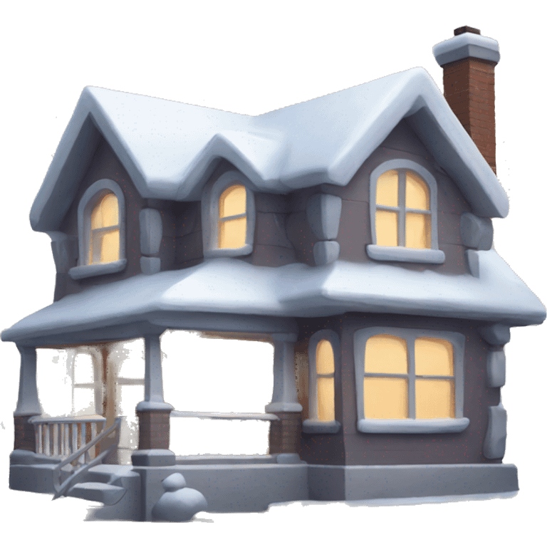 Snowy house  emoji