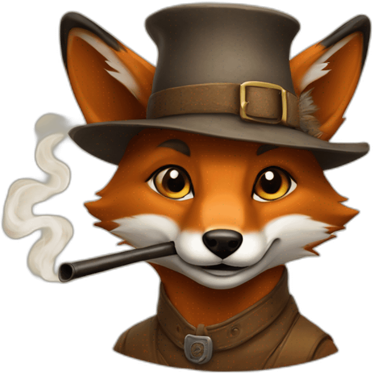 Kettari fox chiffa with hat, smoking pipe emoji