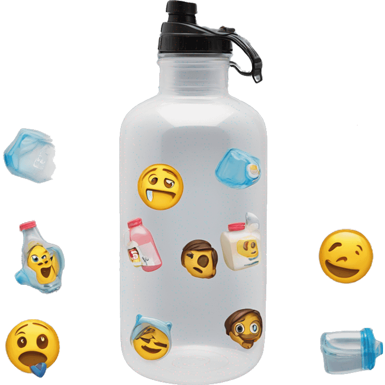 Nalgene bottle with stickers emoji