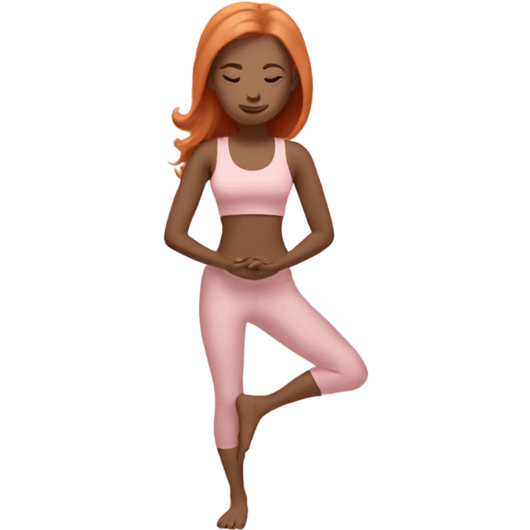 Ginger yoga girl light pink clothes  emoji