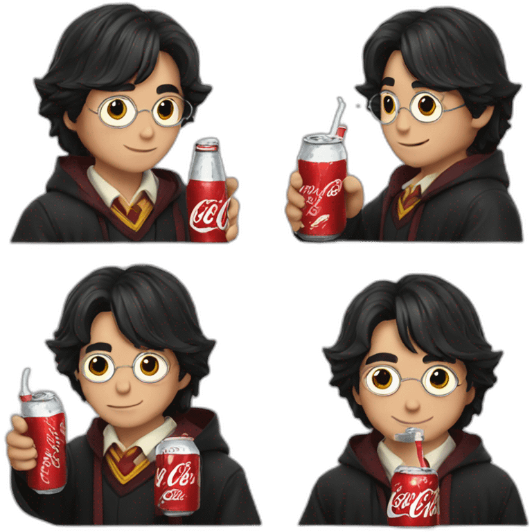 harry potter drinking a coca cola emoji