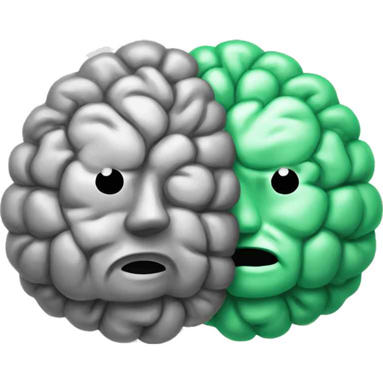 brain and spearmint emoji