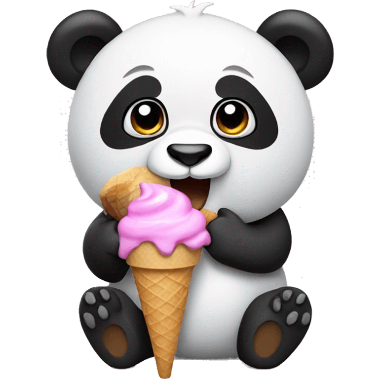 Panda with ice cream  emoji