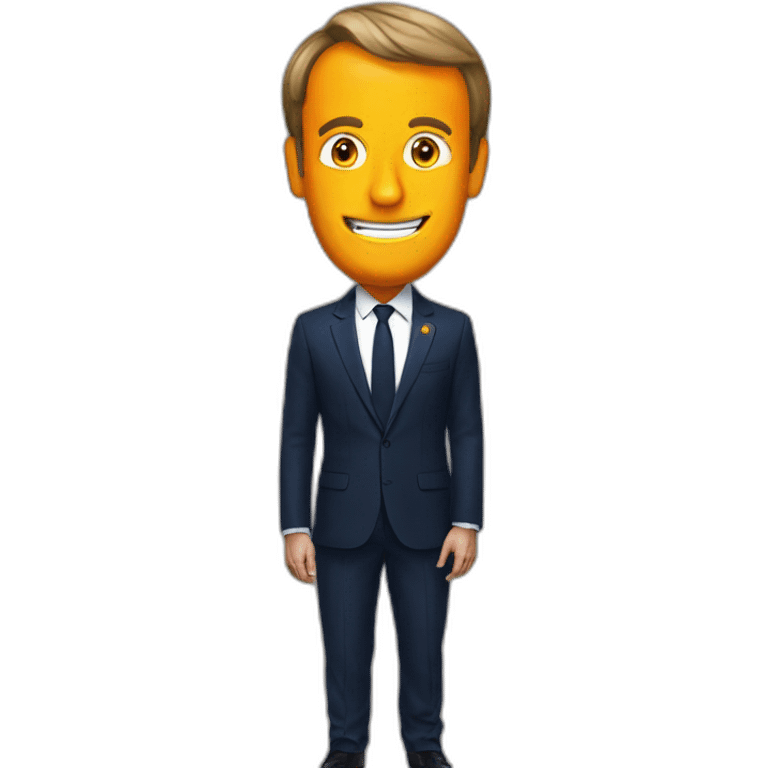 macron avec une citrouille emoji