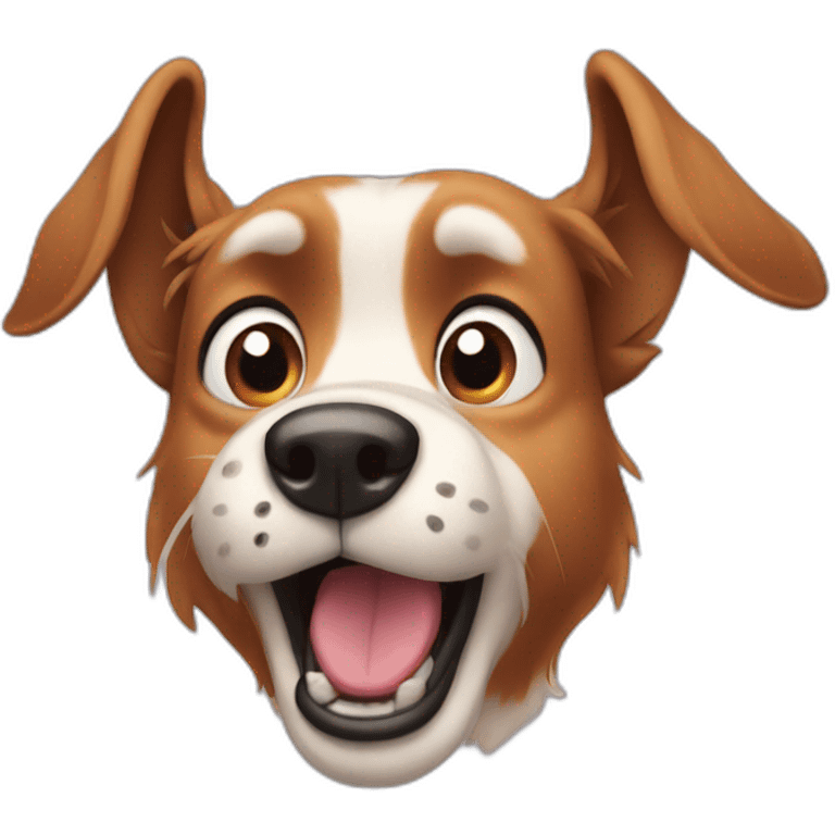 Surprised dog with hairy big ears emoji