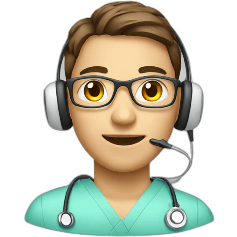 medical student with earphone emoji