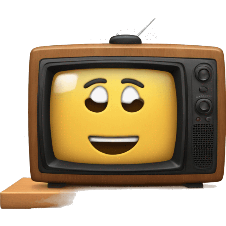 90s TV on a wood stand emoji