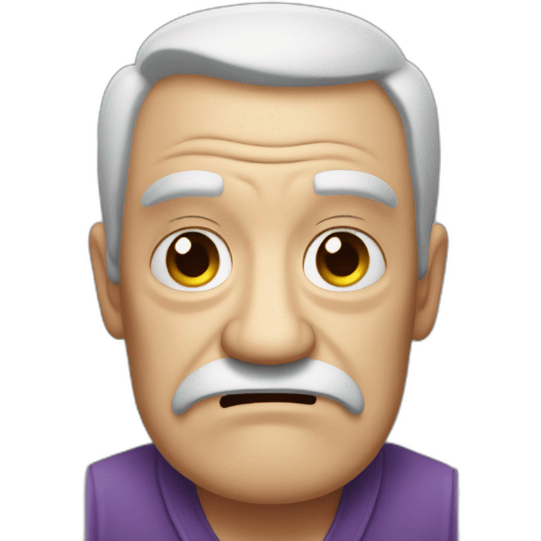 A grumpy old man with a grimace  emoji