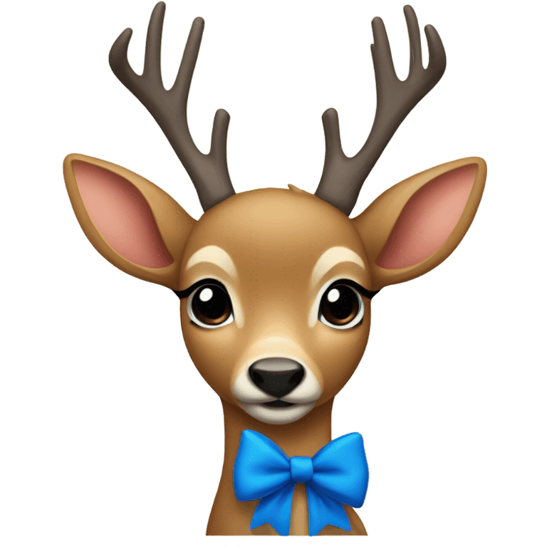 Deer with a blue bow emoji