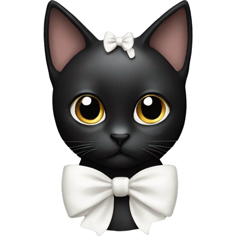 Black cat with white bow emoji