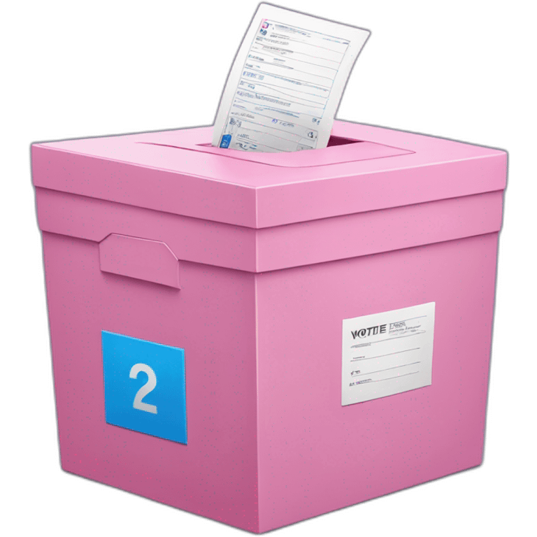 Blue ballot in a Pink voting ballot box emoji