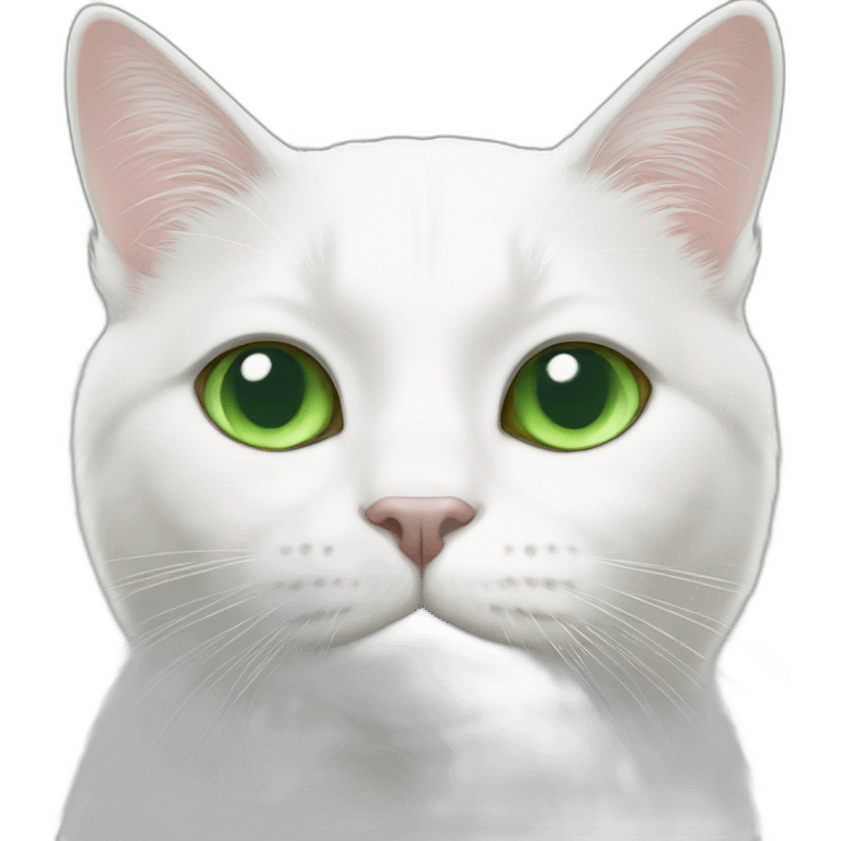 white cat with green eyes emoji