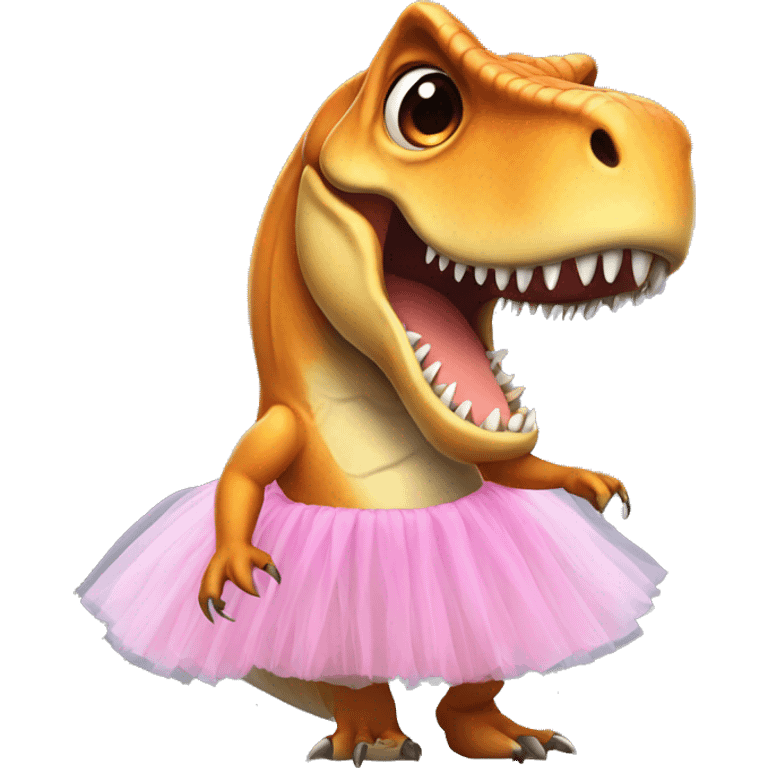 A t rex with a tutu emoji