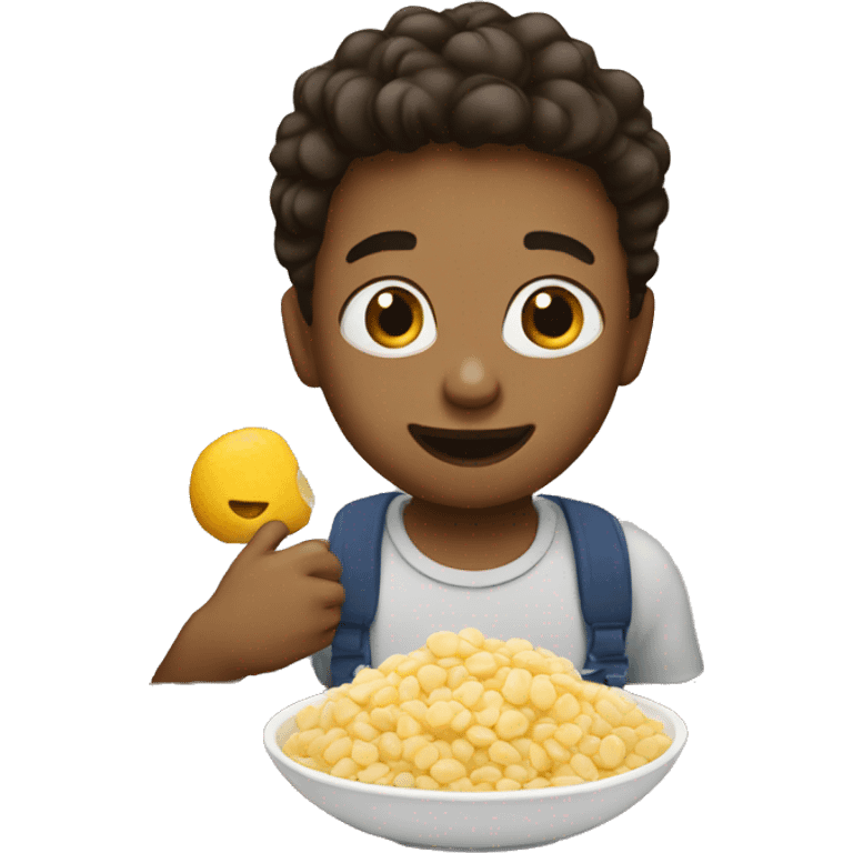 Boy eating Quaker  emoji