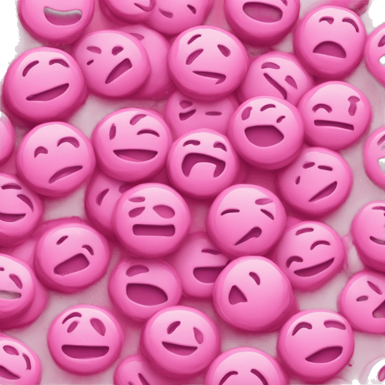 emoji de chiclete rosa em estilo cartoon com fundo branco emoji