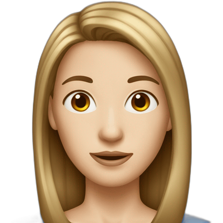 white woman with straight brown hair emoji