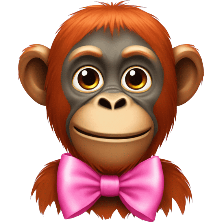 Orangutan with pink bow  emoji