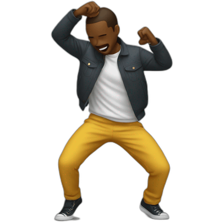 a men doing a dab (dance) emoji