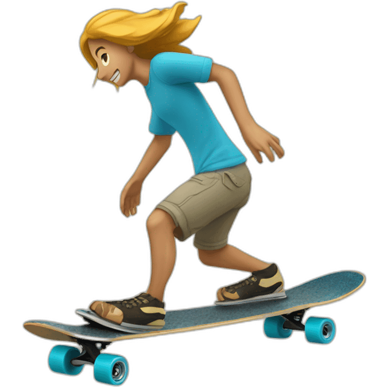 longboarding in wave emoji