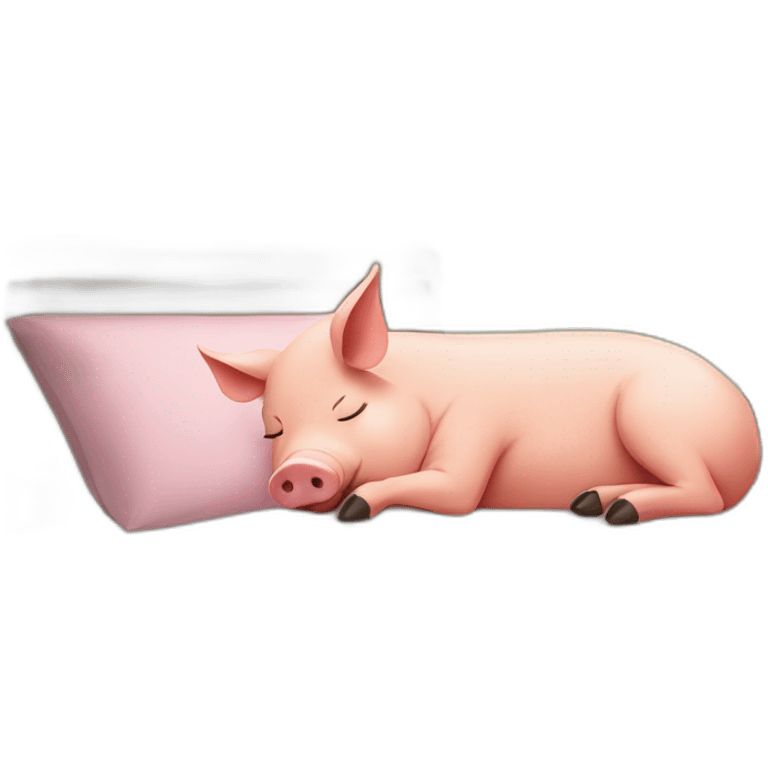 pig sleeping on bed emoji