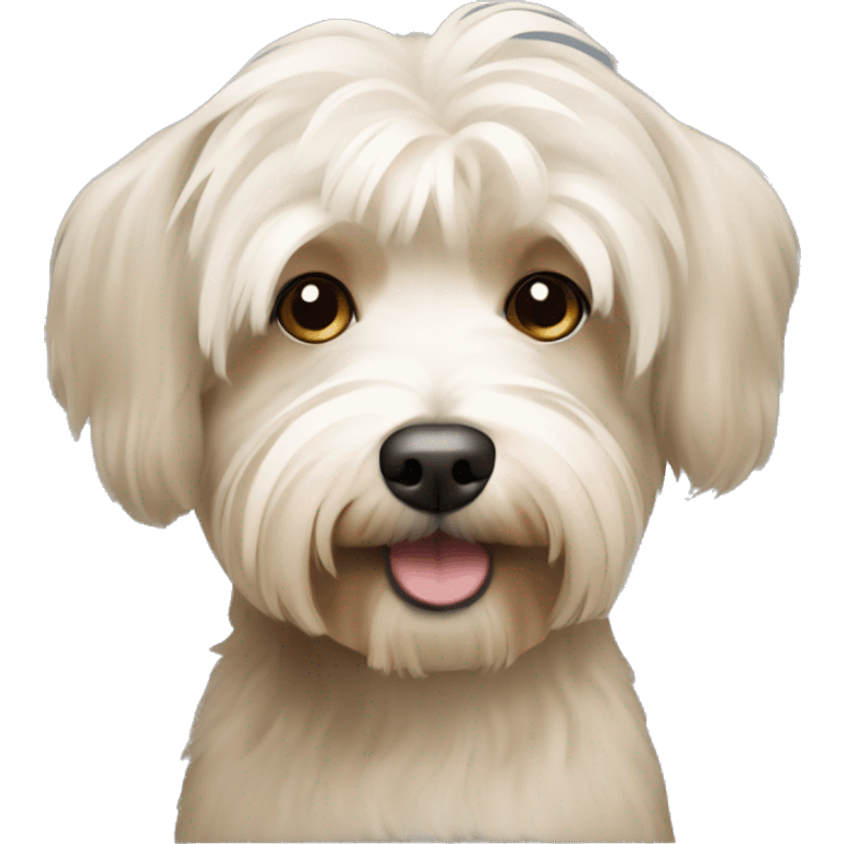 Short hair, beige Havanese dog emoji