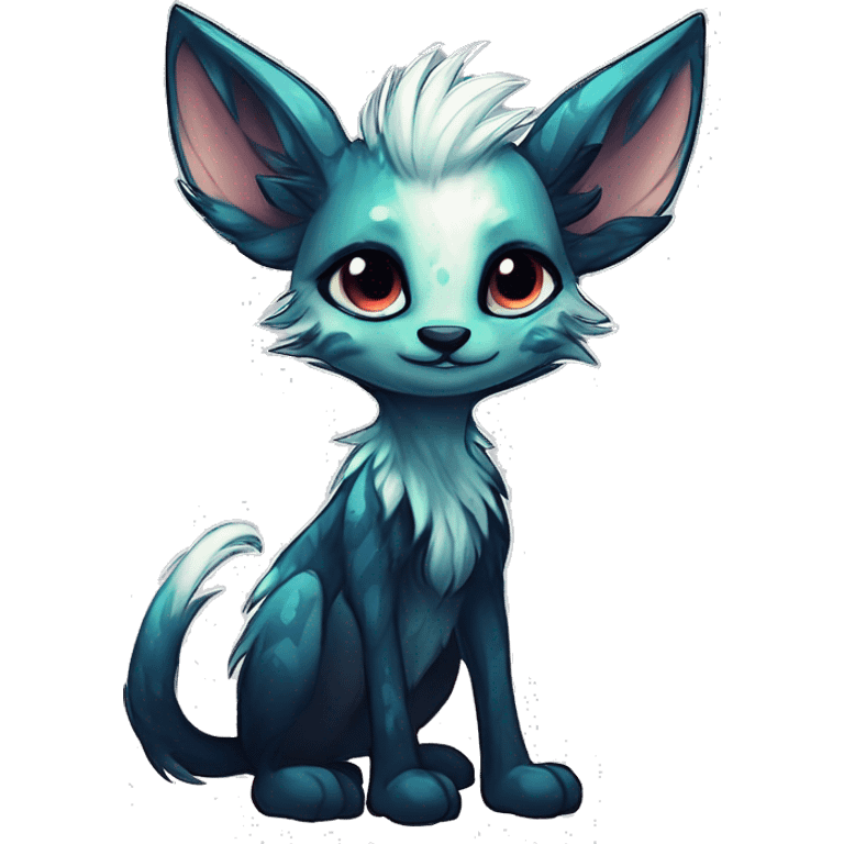 Cool cute Kawaii edgy fantasy shiny animal  fursona Fionbri vernid by griffsnuff & LiLaiRa & Falvie full body emoji