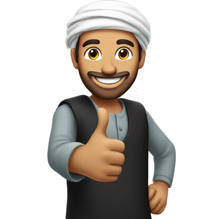 Smiling Arabic man showing thumbs up  emoji