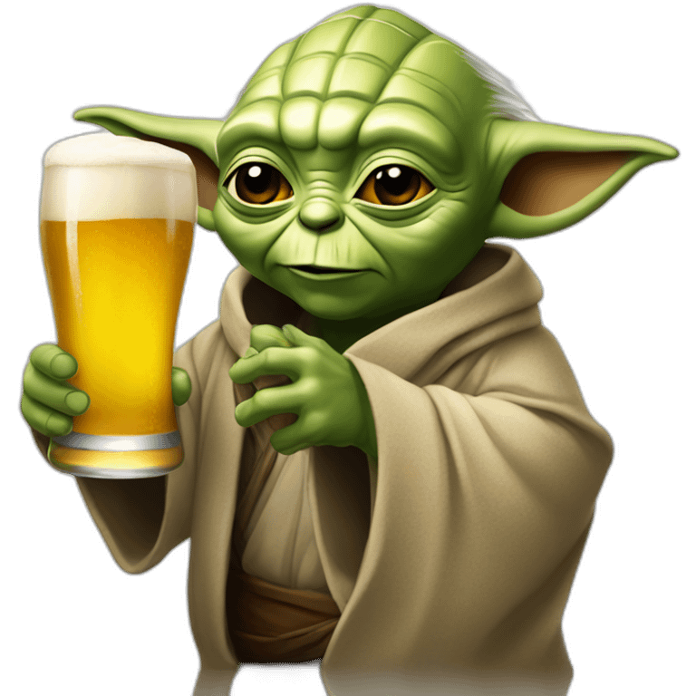 Yoda qui boit une bierre emoji