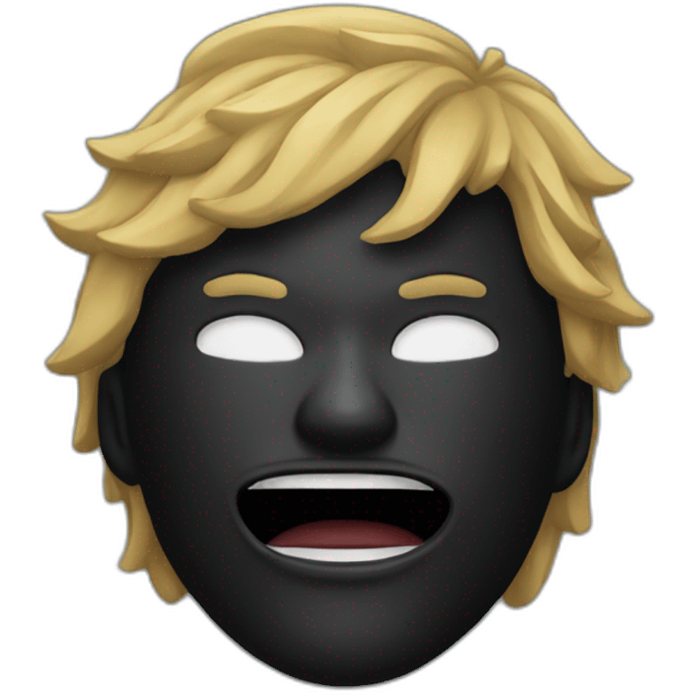 man wearing a black skymask with mouth open emoji