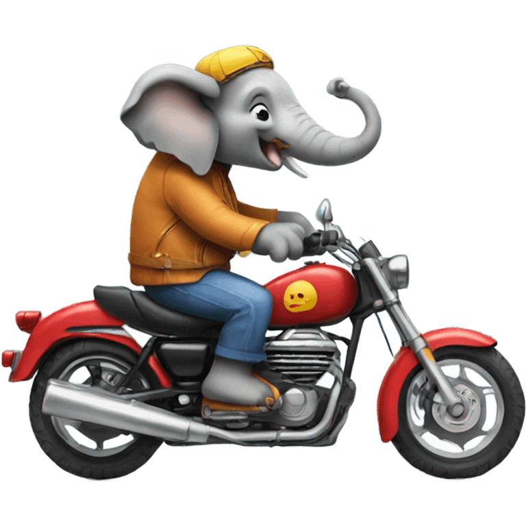 Elephant riding a motorcycle  emoji