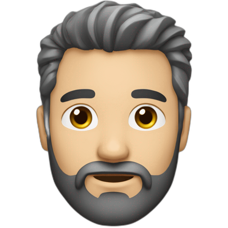 hombre pelo gris y barba de candado y hombre oelo negro y barba de candado emoji