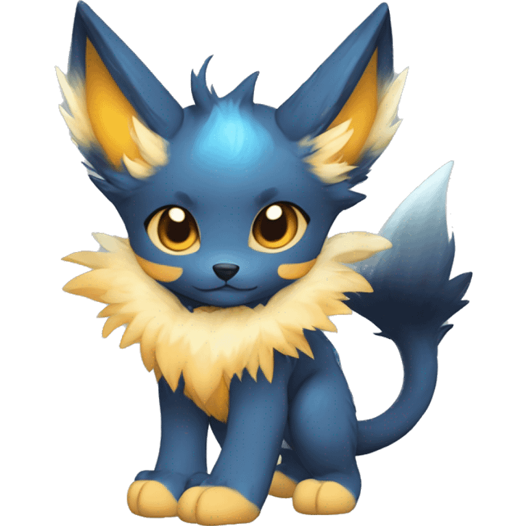 Anthro-Edgy-Cool-Blue-Yellow-Beige-Orange-Contrast-Colors-Fantasy-Fur-Sona-Chibi-Shiny-Fakémon-Hybrid full body emoji