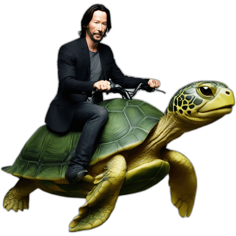 keanu reeves riding a turtle emoji