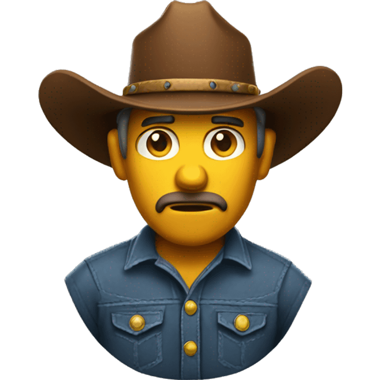 frowning cowboy emoji