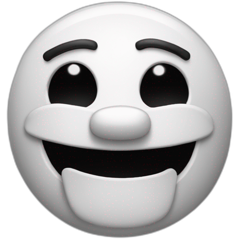 Máscara de teatro de mimo blanca con gran sonrisa y lágrimas fnaf emoji